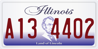 IL license plate A134402