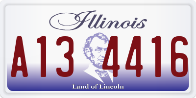 IL license plate A134416