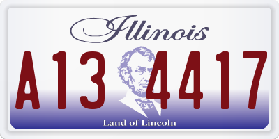 IL license plate A134417