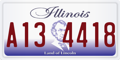 IL license plate A134418