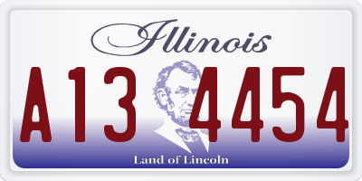 IL license plate A134454
