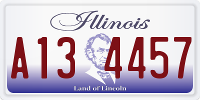 IL license plate A134457