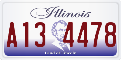 IL license plate A134478