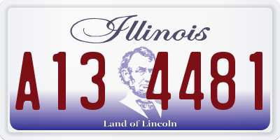 IL license plate A134481