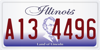 IL license plate A134496