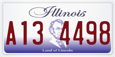 IL license plate A134498