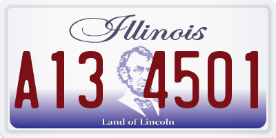 IL license plate A134501