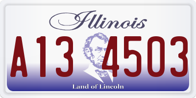 IL license plate A134503
