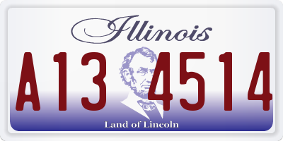 IL license plate A134514