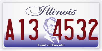 IL license plate A134532