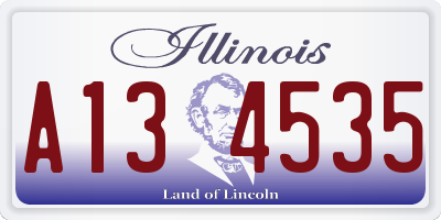IL license plate A134535