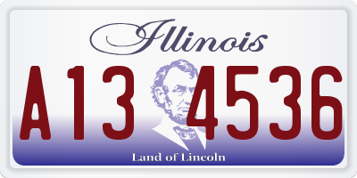 IL license plate A134536