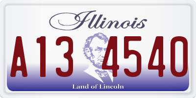 IL license plate A134540