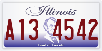 IL license plate A134542