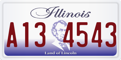 IL license plate A134543