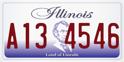IL license plate A134546
