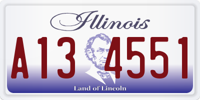 IL license plate A134551