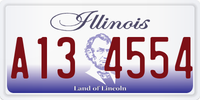 IL license plate A134554