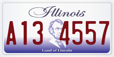IL license plate A134557