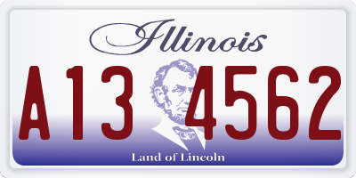 IL license plate A134562