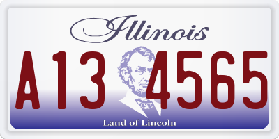 IL license plate A134565