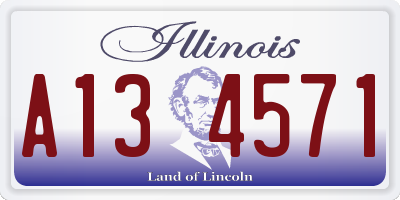 IL license plate A134571