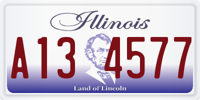 IL license plate A134577