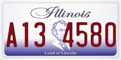 IL license plate A134580