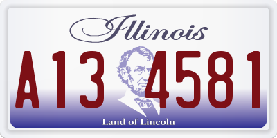 IL license plate A134581