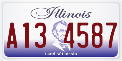 IL license plate A134587