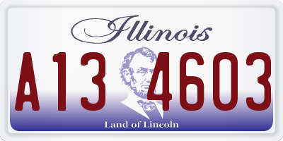 IL license plate A134603