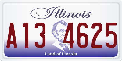 IL license plate A134625