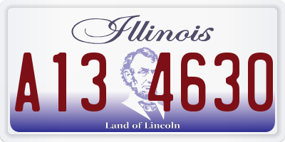 IL license plate A134630