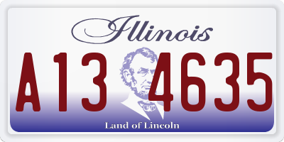 IL license plate A134635
