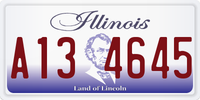 IL license plate A134645