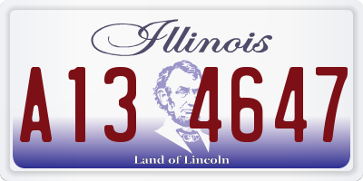 IL license plate A134647