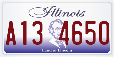 IL license plate A134650