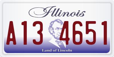 IL license plate A134651