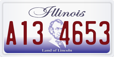 IL license plate A134653
