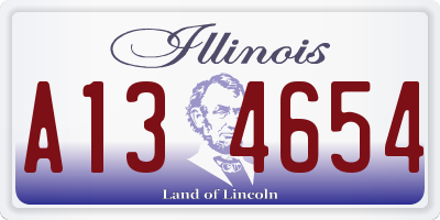 IL license plate A134654