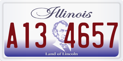 IL license plate A134657