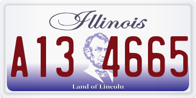 IL license plate A134665