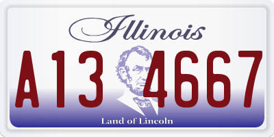 IL license plate A134667