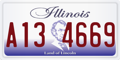 IL license plate A134669