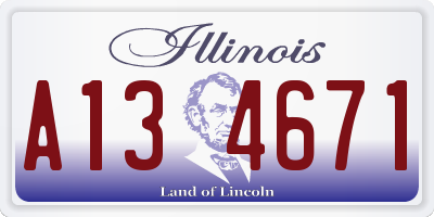 IL license plate A134671