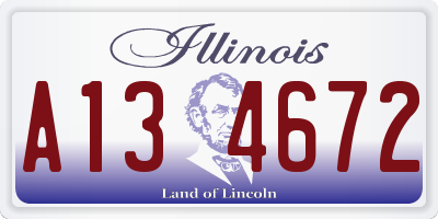 IL license plate A134672