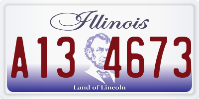 IL license plate A134673