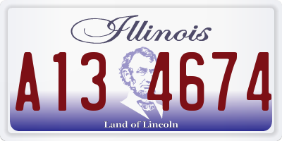 IL license plate A134674
