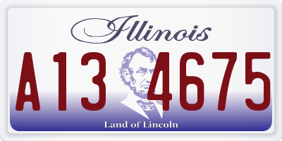IL license plate A134675