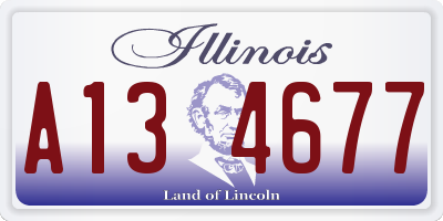 IL license plate A134677